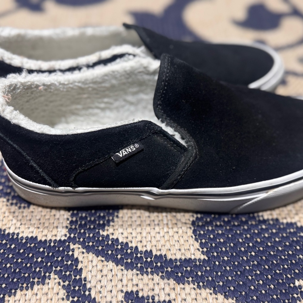 Vans Black Fleece-Lined Slip-On Sneakers